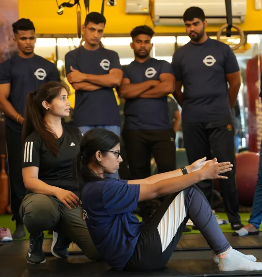 Image of a person performing exercises in a gym